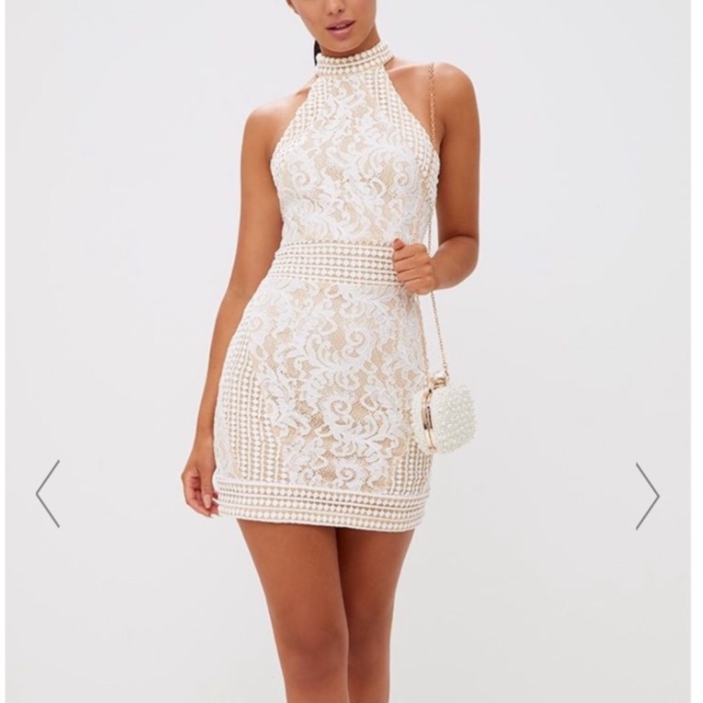 PRETTYLITTLETHING Lace Crochet Bodycon Dress 8